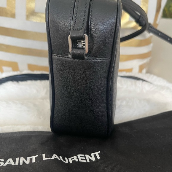 Authentic ( YSL) Saint Laurent Lou Camera Bag, Leather Small Black Crossbody - Picture 11 of 16
